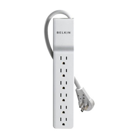 Belkin 6 Outlet Home/Office Surge Protector - Rotating Plug - 6 foot Cable -White - 720 Joules