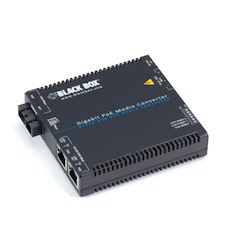 Black Box Gigabit PoE Media Converter, 10/100/1000BASE-T to 850-nm Multimode, SC, 550 m