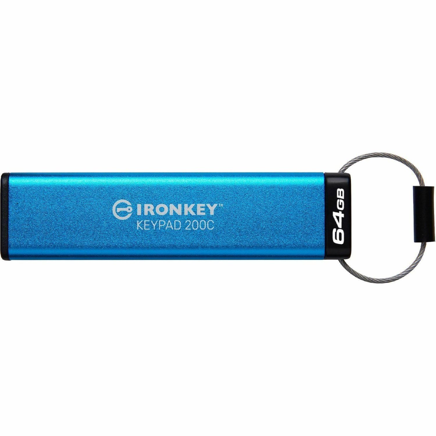 IronKey Keypad 200 64 GB USB 3.2 (Gen 1) Type C Flash Drive - Blue - XTS-AES