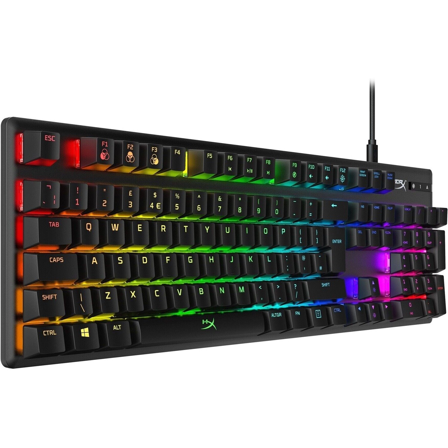 HyperX Alloy Origins Gaming Keyboard - Cable Connectivity - USB Type C, USB Type A Interface - RGB LED - English (UK)