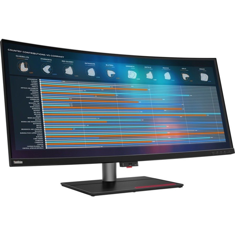 Lenovo ThinkVision P40w-20 40" Class WUHD Curved Screen LCD Monitor - 21:9 - Raven Black