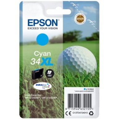 Epson DURABrite Ultra 34XL Original Inkjet Ink Cartridge - Cyan - 1 Pack