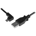 StarTech.com 0.5 m Left Angle Micro USB Cable - Charge and Sync Cable - USB to Micro USB - 24 AWG