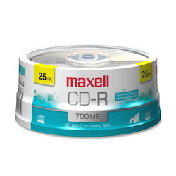 Maxell CD Recordable Media - CD-R - 48x - 700 MB - 25 Pack Spindle
