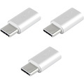 Rocstor Premium USB 2.0 Hi-Speed Adapter, USB-C to USB Micro-B (M/F) (3-Pack)