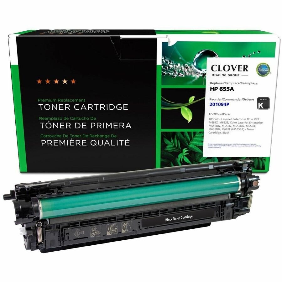 Clover Imaging Remanufactured Black Toner Cartridge for HP 655A (CF450A)