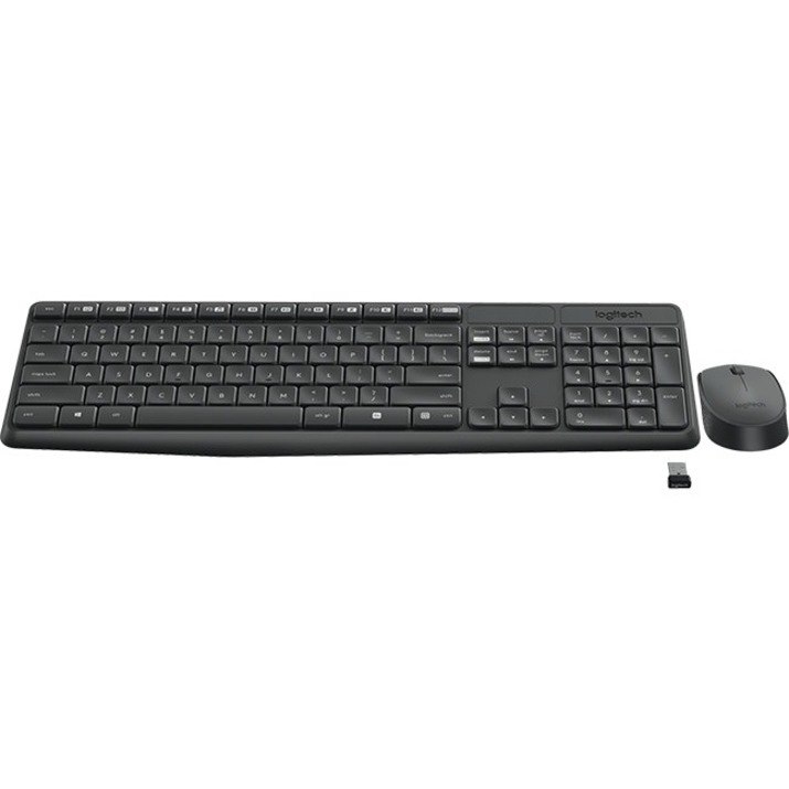 Logitech MK235 Wireless Keyboard and Mouse Combo for Windows, 2.4 GHz Wireless Unifying USB Receiver, 15 FN Keys, Long Battery Life, Compatible with PC, Laptop (French Layout)