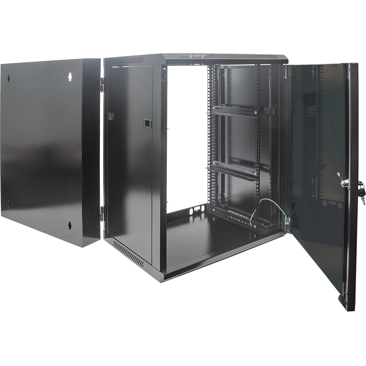 Intellinet Network Cabinet, Wall Mount (Double Section), 9U, 550mm Depth, Black, Assembled, Max 30kg, 19" , Three Year Warranty