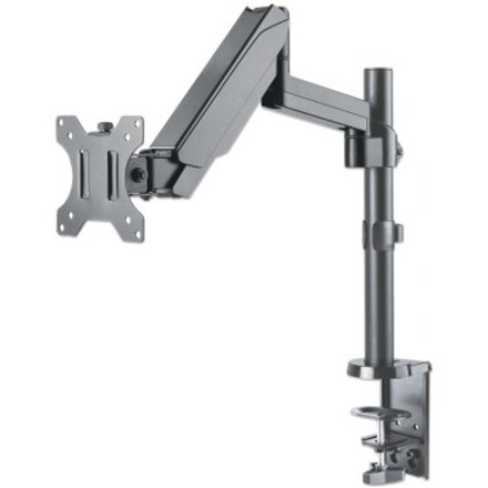 TV & Monitor Mount, Desk, Full Motion (Gas Spring), 1 screen, Screen Sizes: 10-27" , Black, Clamp or Grommet Assembly,VESA 75x75 to 100x100mm, Max 8kg, Lifetime Warranty