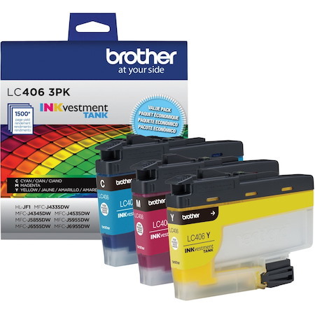 Brother INKvestment LC4063PK Original Standard Yield Inkjet Ink Cartridge - Cyan, Magenta, Yellow - 3 Pack