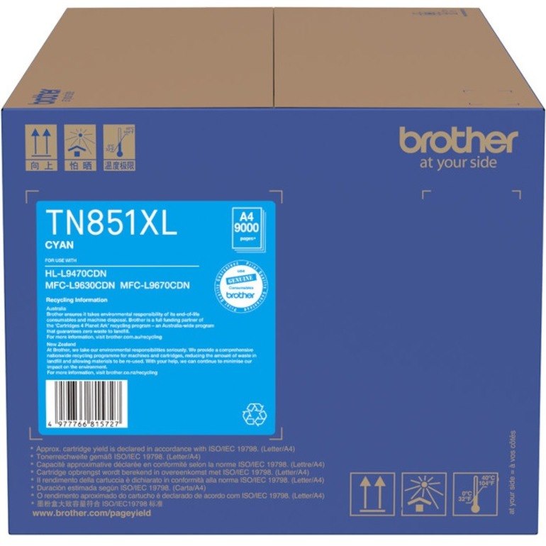 Brother TN851XLC Original High Yield Laser Toner Cartridge - Cyan Pack