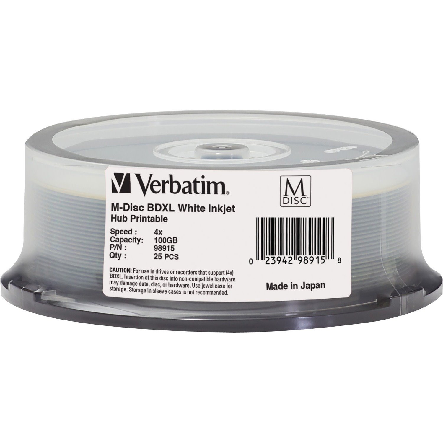 Verbatim Blu-ray Recordable Media - BD-R - 4x - 100 GB - 25 Pack Spindle