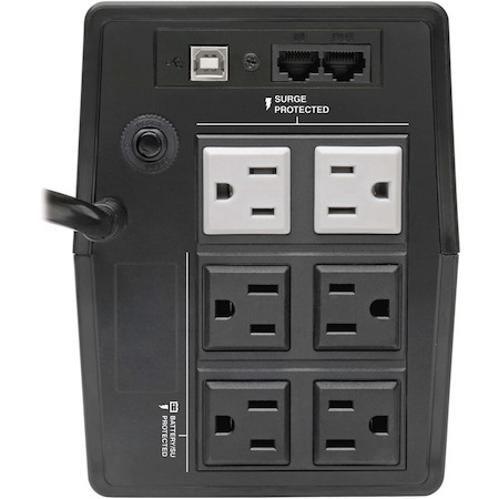 Tripp Lite by Eaton 700VA 350W Line-Interactive UPS with 6 Outlets - AVR, 120V, 50/60 Hz, LCD, USB, Tower - Battery Backup