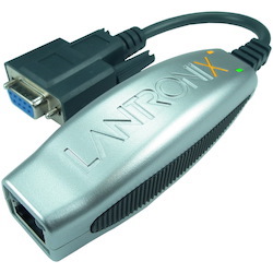 Lantronix Compact 1-Port Secure Serial (RS232/ RS422/ RS485) to IP Ethernet Device Server and Modbus Support (TCP; ASCII; RTU); Up to 256-bit AES encryption; International 110 - 240 VAC