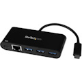 StarTech.com USB/Ethernet Combo Hub - USB Type C - External - Black