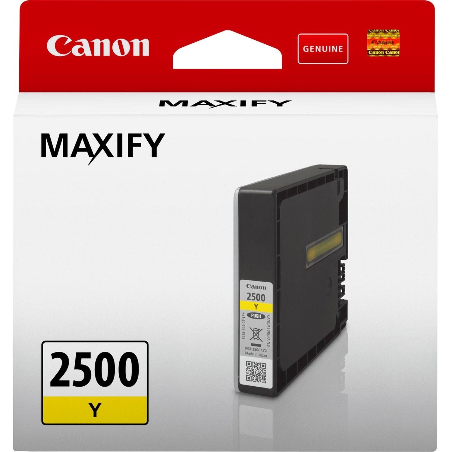 Canon 2500Y Original Inkjet Ink Cartridge - Yellow - 1 Pack