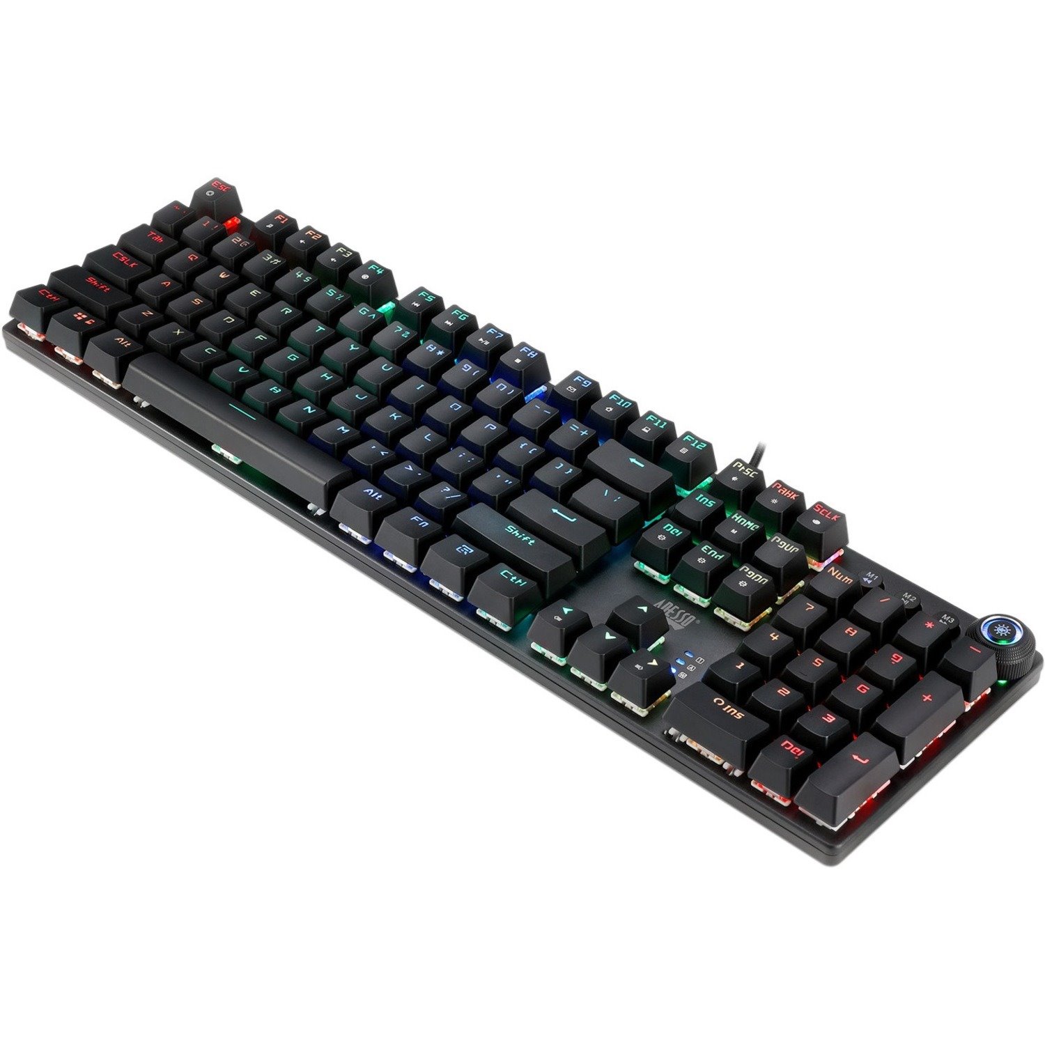 Adesso EasyTouch 650EB Gaming Keyboard - Cable Connectivity - USB Interface - RGB LED - English (US) - Black