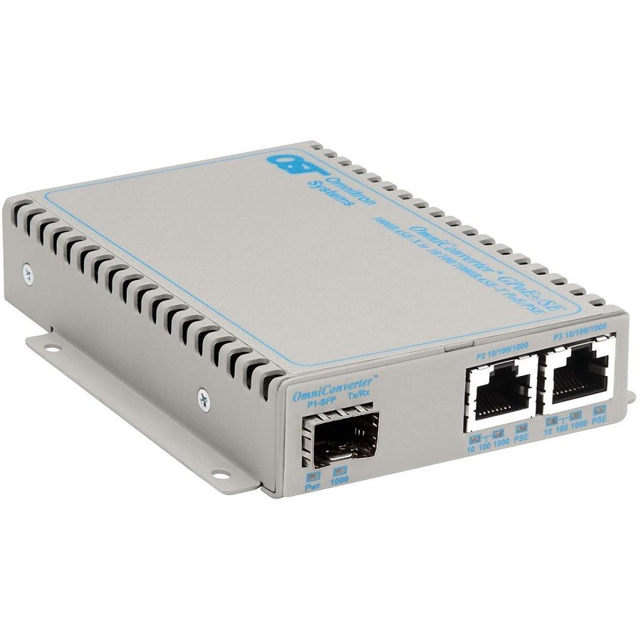 OmniConverter SE 10/100/1000 PoE+ Gigabit Ethernet Fiber Media Converter Switch RJ45 SFP