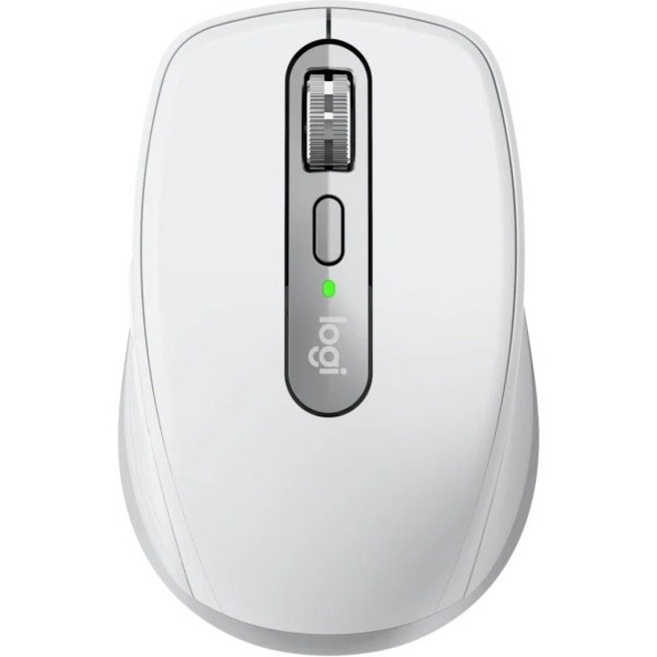 Logitech MX Anywhere 3 Compact Performance Mouse, Wireless, Comfort, Fast Scrolling, Any Surface, Portable, 4000DPI, Customizable Buttons, USB-C, Bluetooth, Apple Mac, iPad, Windows PC, Linux, Chrome, Pale Gray