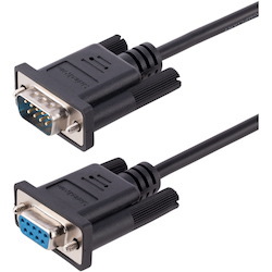 StarTech.com 3m RS232 Serial Null Modem Cable, Crossover Serial Cable w/Al-Mylar Shielding, DB9 Serial COM Port Cable Female to Male, F/M