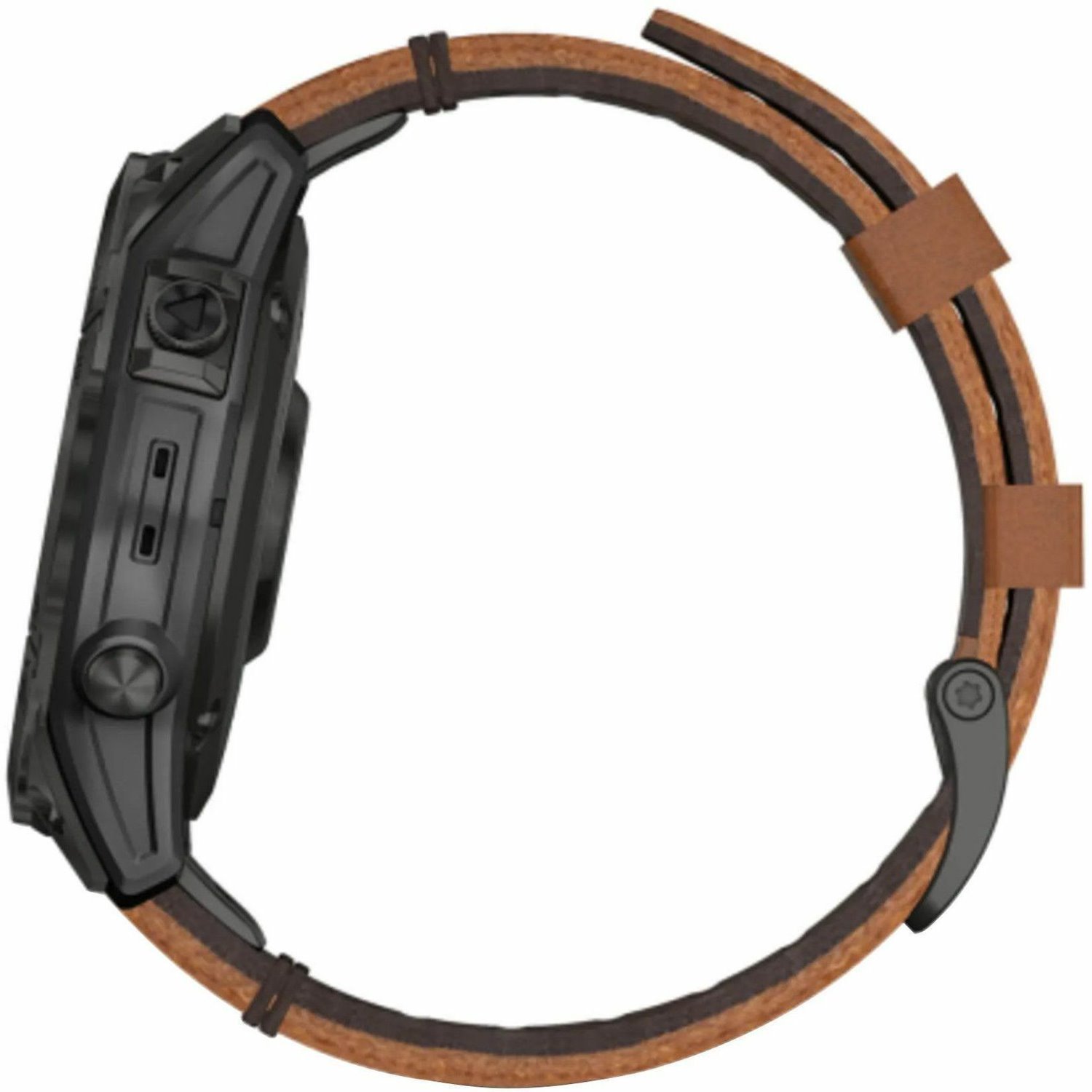 Garmin epix (Gen 2) Smart Watch - Titanium, Black Case Color - Chestnut Band Color - Titanium, Fiber Reinforced Polymer Case Material - Leather Band Material - Wireless LAN