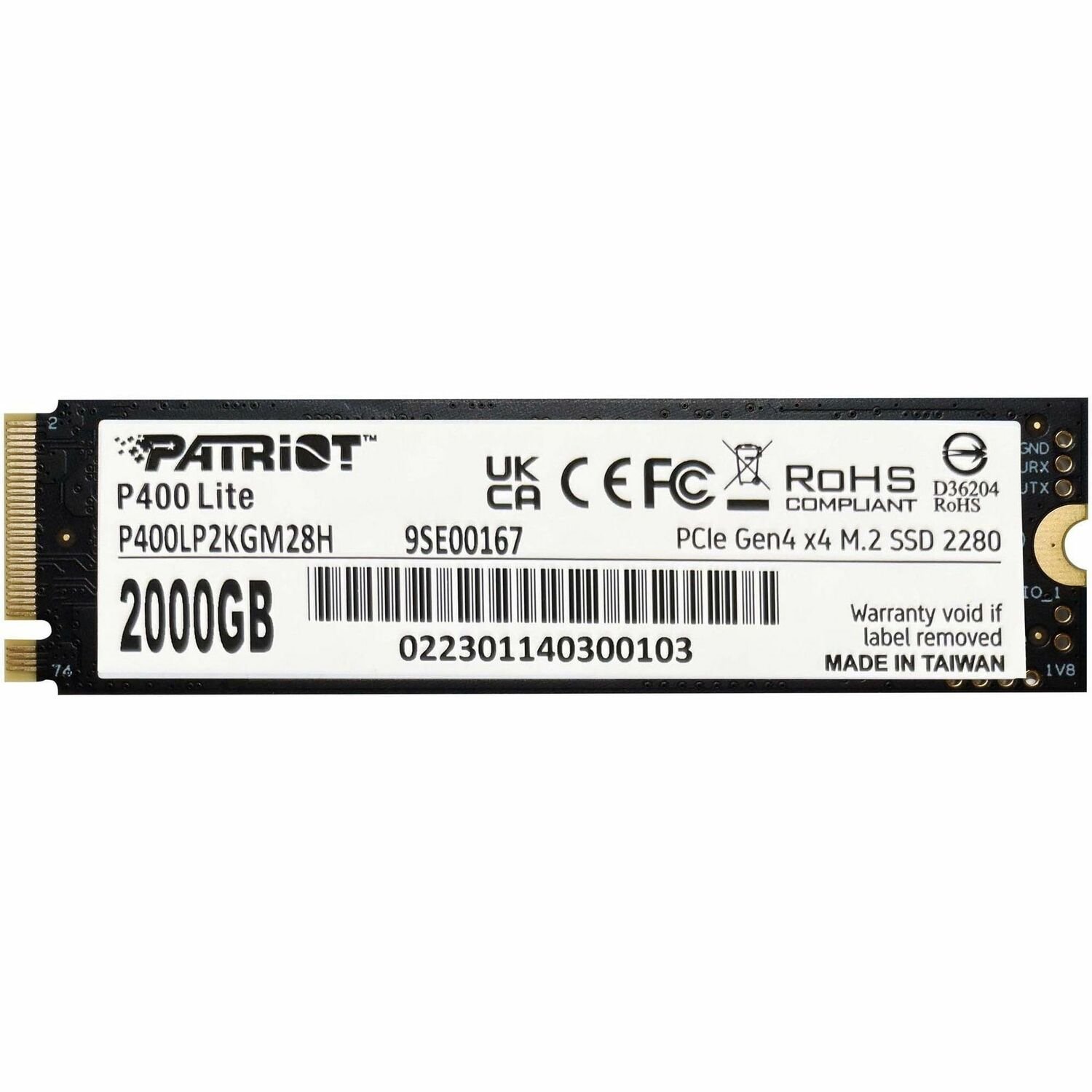 Patriot Memory P400 2 TB Solid State Drive - M.2 2280 Internal - PCI Express NVMe (PCI Express NVMe 4.0 x4)