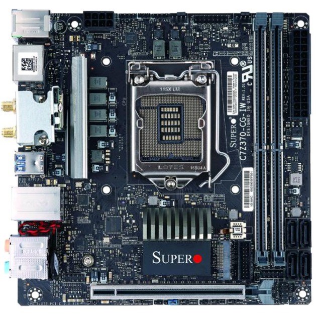 Supermicro C7Z370-CG-IW Desktop Motherboard - Intel Z370 Chipset - Socket H4 LGA-1151 - Mini ITX