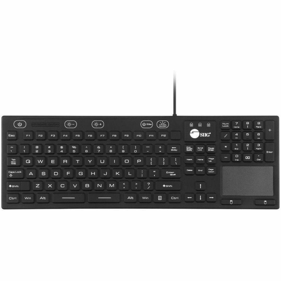 SIIG Industrial/Medical Washable & Dustproof Keyboard w/ Touchpad