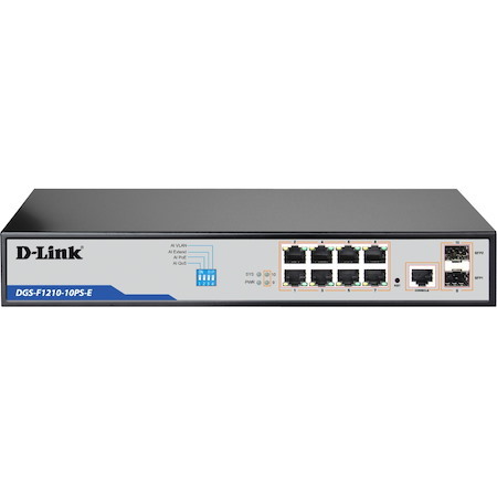D-Link DGS-F1210 DGS-F1210-10PS-E 8 Ports Manageable Ethernet Switch - Gigabit Ethernet - 10/100/1000Base-T, 1000Base-X