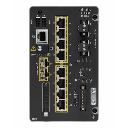 Cisco Catalyst IE3400 IE-3400-8T2S 8 Ports Ethernet Switch - Gigabit Ethernet, 2.5 Gigabit Ethernet - 10/100/1000Base-T, 100/1000Base-X