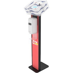 CTA Digital Premium Locking Sanitizing Station Stand with Graphic Card Slot (Black)
