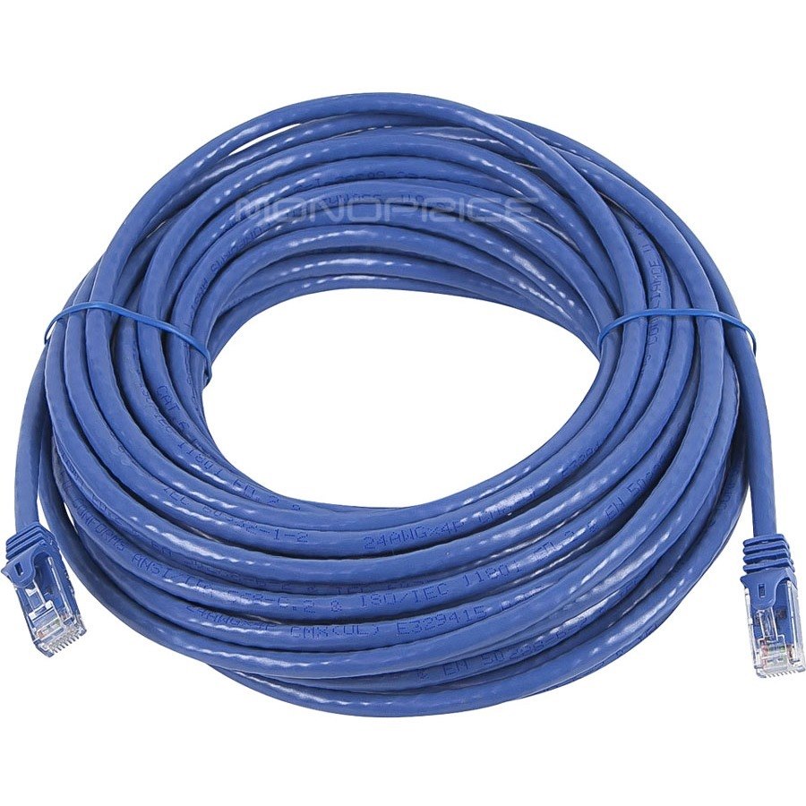 Monoprice FLEXboot Series Cat6 24AWG UTP Ethernet Network Patch Cable, 50ft Blue
