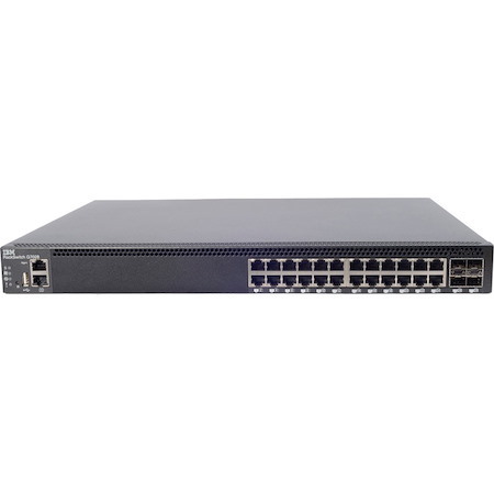 Lenovo RackSwitch G7028 24 Ports Manageable Ethernet Switch - Gigabit Ethernet, 10 Gigabit Ethernet - 10/100/1000Base-T, 1000Base-SX, 1000Base-LX, 1000Base-T, 10GBase-SR, 10GBase-LR