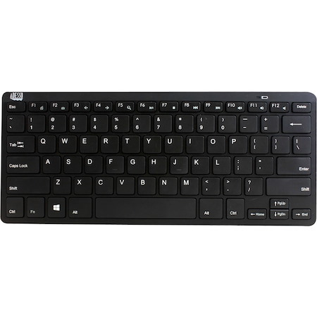 Adesso SlimTouch Keyboard - Wireless Connectivity - USB Interface - English (US) - Black