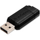 8GB PinStripe USB Flash Drive - Black
