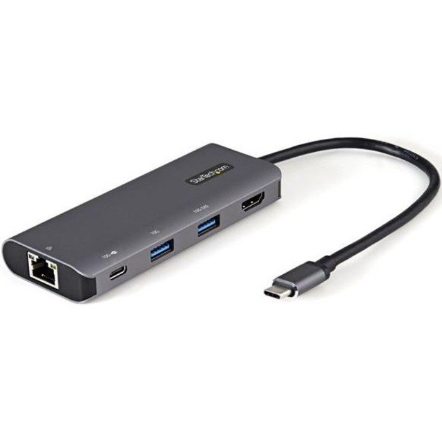 StarTech.com USB C Multiport Adapter - 10Gbps USB 3.1 Gen 2 Type-C Mini Dock - 4K 30Hz HDMI - 100W PD Passthrough - 3xUSB/GbE - 10" Cable