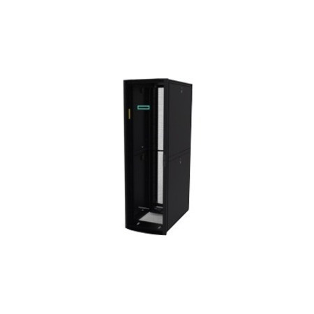 HPE Enterprise 42U Floor Standing Rack Cabinet for LAN Switch, Patch Panel1075 mm Rack Depth - Black, Silver - TAA Compliant