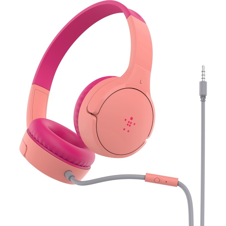 Belkin SOUNDFORM Mini Wired On-ear, Over-the-head Stereo Headset - Pink