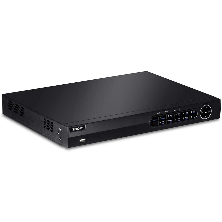 TRENDnet 16-Channel H.264/H.265 PoE+ NVR, 1080p HD, up to 12TB storage (HDDs not included), Supports one 4K Camera Channel, 16 PoE+ ports, 150W PoE Power Budget, Rackmount, TV-NVR416