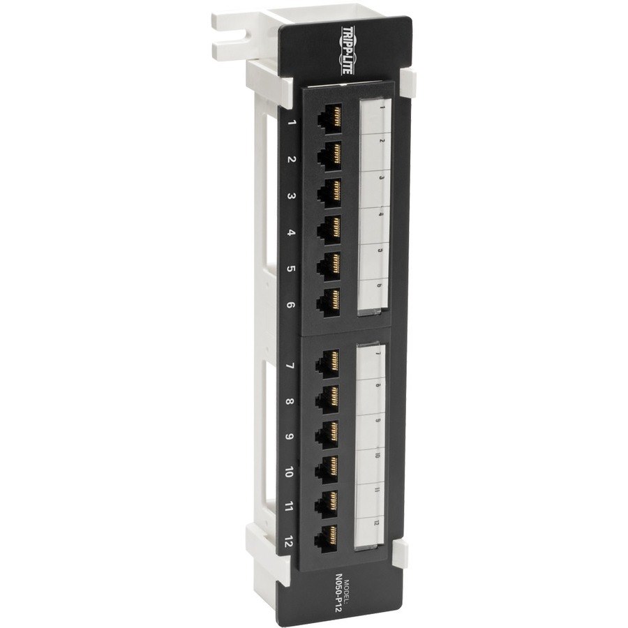 Tripp Lite by Eaton Cat5e Wall-Mount 12-Port Patch Panel - PoE+ Compliant, 110/Krone, 568A/B, RJ45 Ethernet, TAA