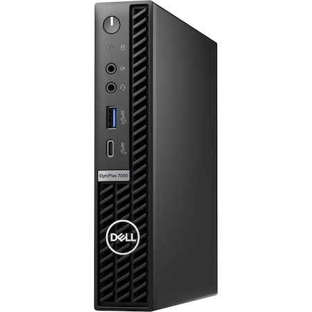 Dell OptiPlex 7000 Desktop Computer - Intel Core i7 12th Gen i7-12700T - 16 GB - 256 GB SSD - Micro PC - Black