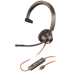 Poly Blackwire BW3310 Wired Over-the-head Mono Headset - Black