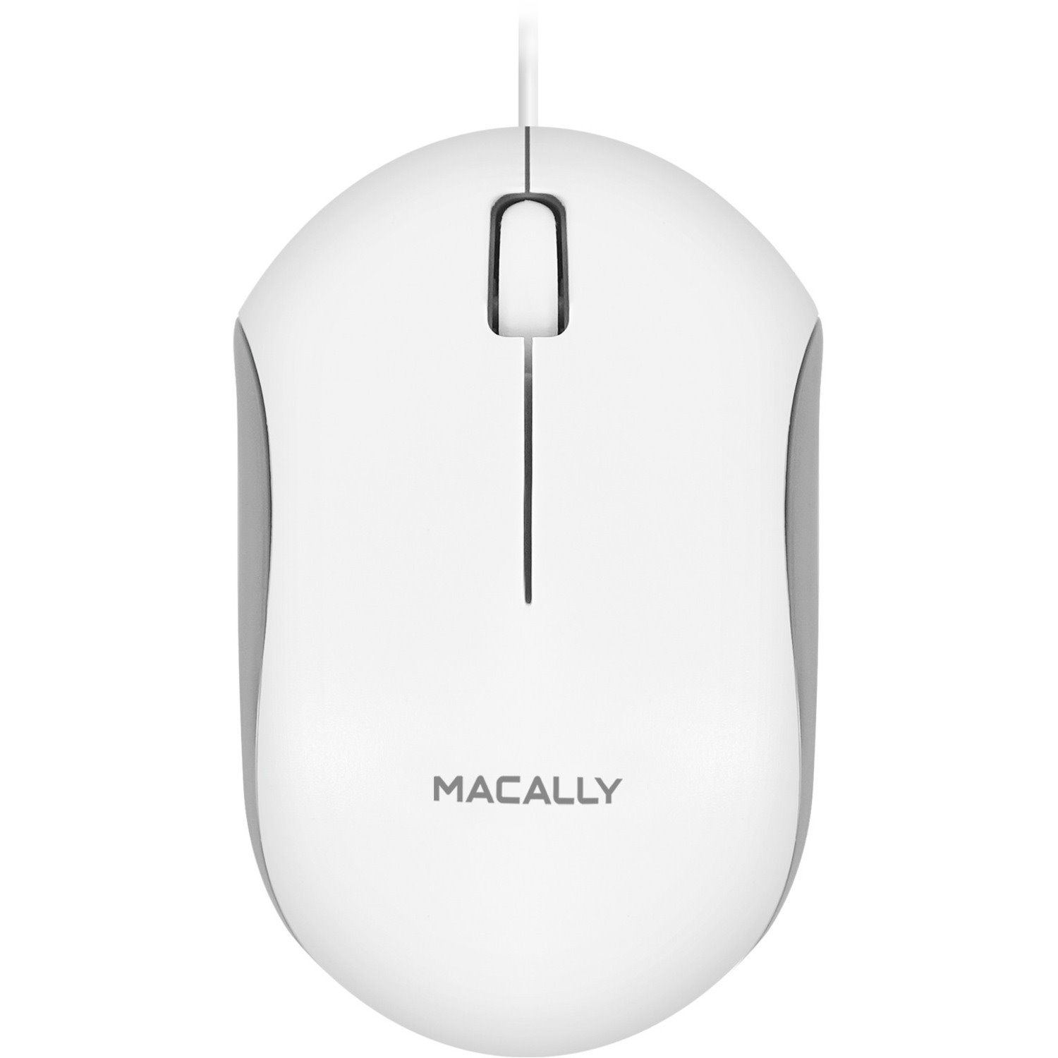 Macally White 3-Button USB Wired Mouse for Mac & PC (QMOUSE)