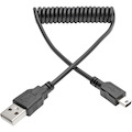 Eaton Tripp Lite Series USB 2.0 A to Mini-B Coiled Cable (M/M), 6 ft. (1.83 m)
