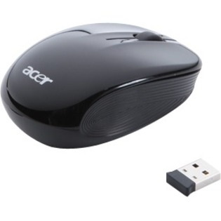 Acer AMR91 Acer Wireless Mouse Mouse - Radio Frequency - USB - Optical - 3 Button(s) - Black