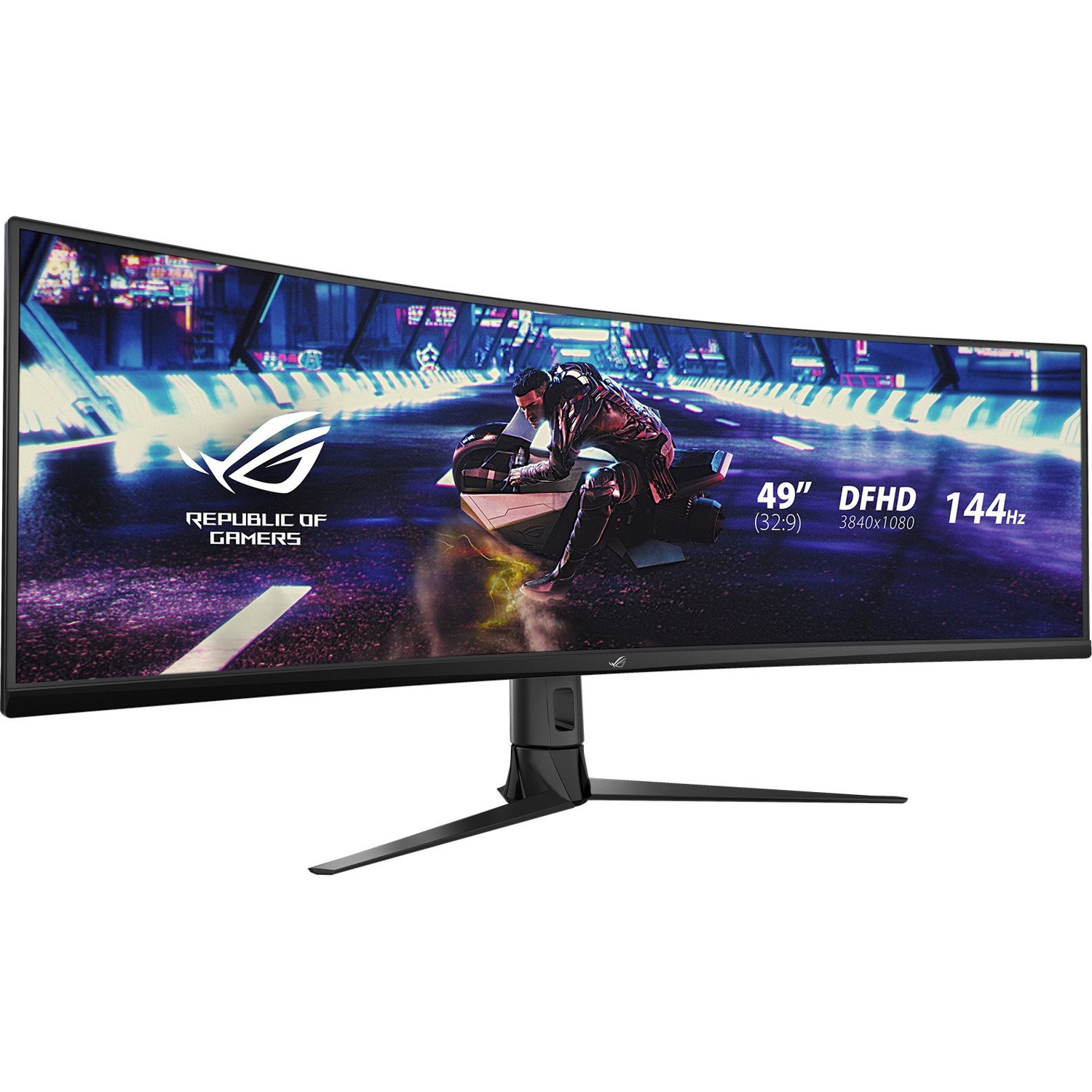 Asus ROG Strix XG49VQ 49" Class Double Full HD (DFHD) Curved Screen Gaming LCD Monitor - 32:9 - Black