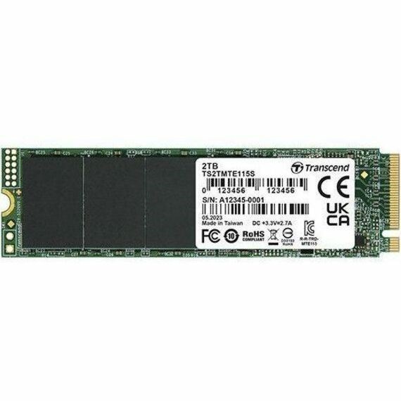 Transcend 115S 2 TB Solid State Drive - M.2 2280 Internal - PCI Express NVMe (PCI Express 3.0 x4) - Black
