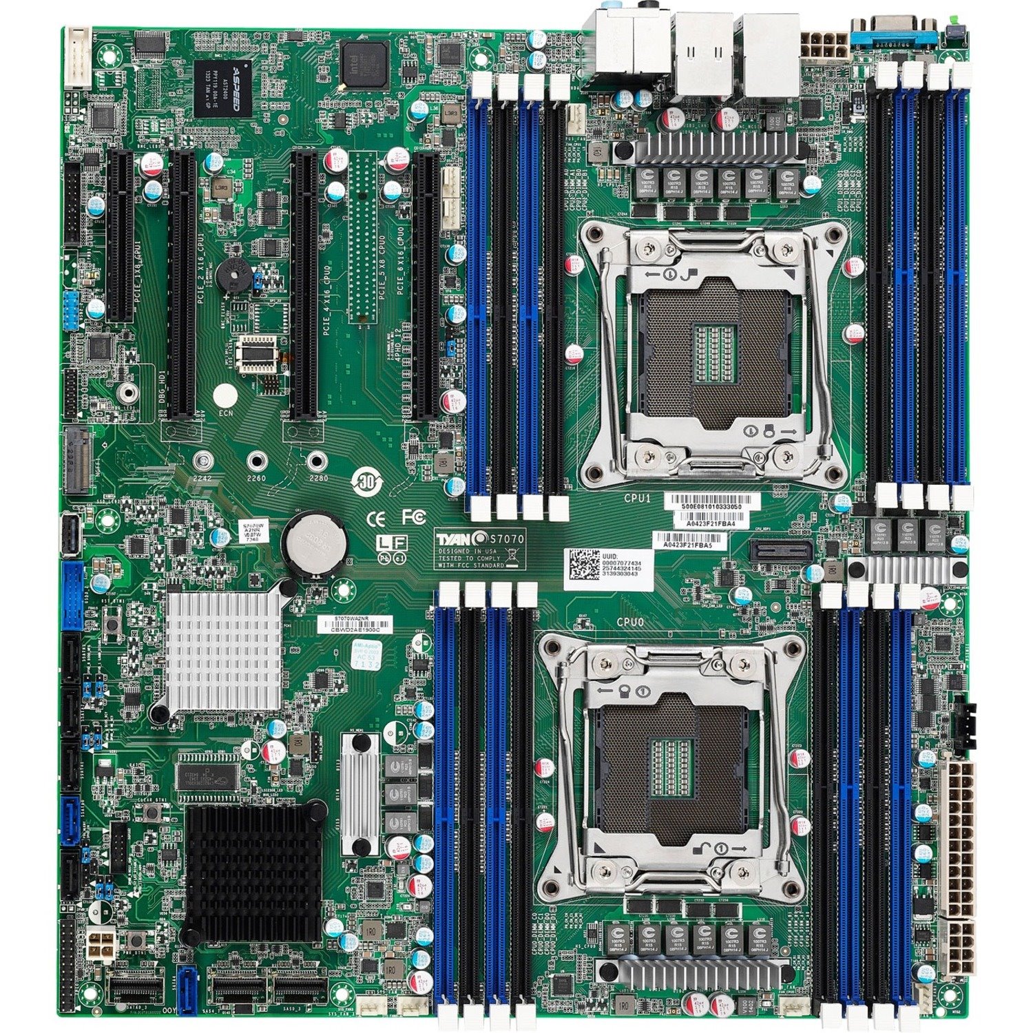Tyan S7070 Server Motherboard - Intel C612 Chipset - Socket R LGA-2011 - SSI EEB