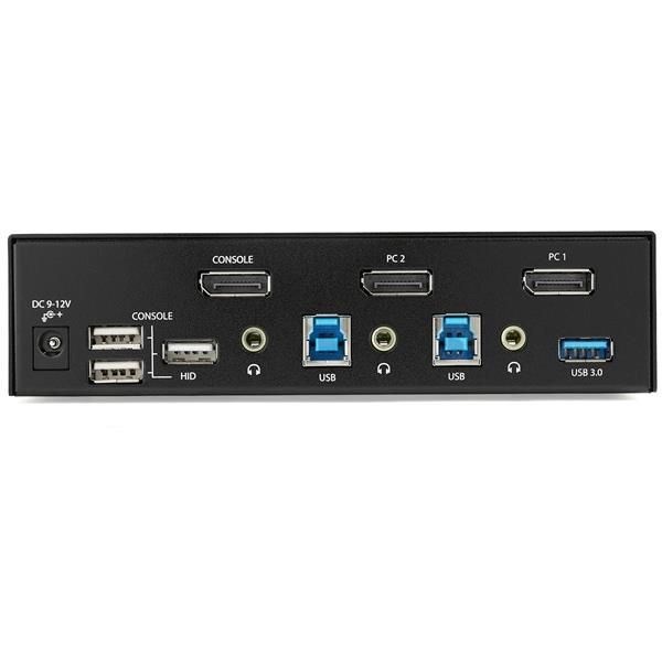 StarTech.com 2 Port DisplayPort KVM Switch - 4K 60Hz - Single Display - UHD DP 1.2 USB KVM Switch with USB 3.0 Hub & Audio - TAA Compliant