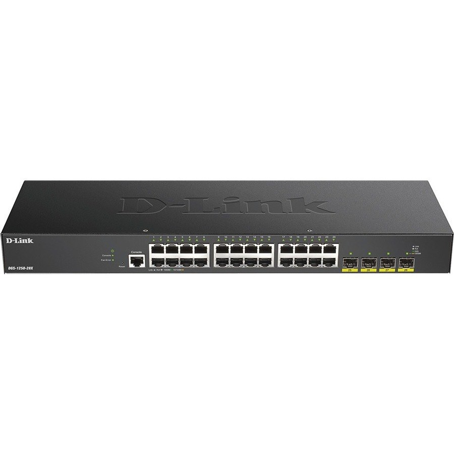 D-Link DGS-1250 DGS-1250-28X 24 Ports Manageable Ethernet Switch - Gigabit Ethernet, 10 Gigabit Ethernet - 1000Base-T, 10GBase-X